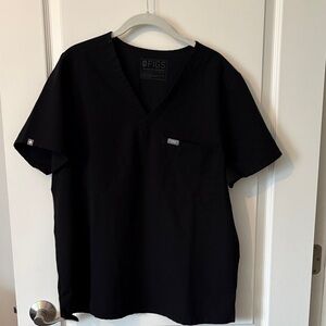 Figs Women’s Catarina Black V-Neck Short Sleeve Medical Scrub Top